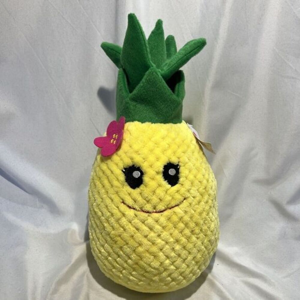 New 15'' Fiesta Pineapple Mai‎ Tai Plush w/ Flower Girl Yellow Green Stuffed